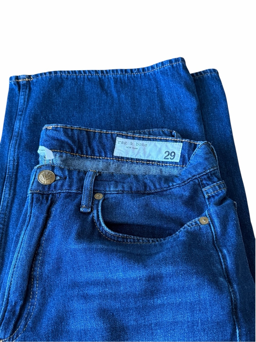 Rag & Bone Logan Mid-Rise Wide Leg Blue Jeans Women's Size 29 - Picture 3 of 8